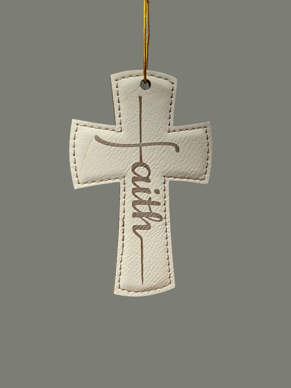 White Cross Ornament