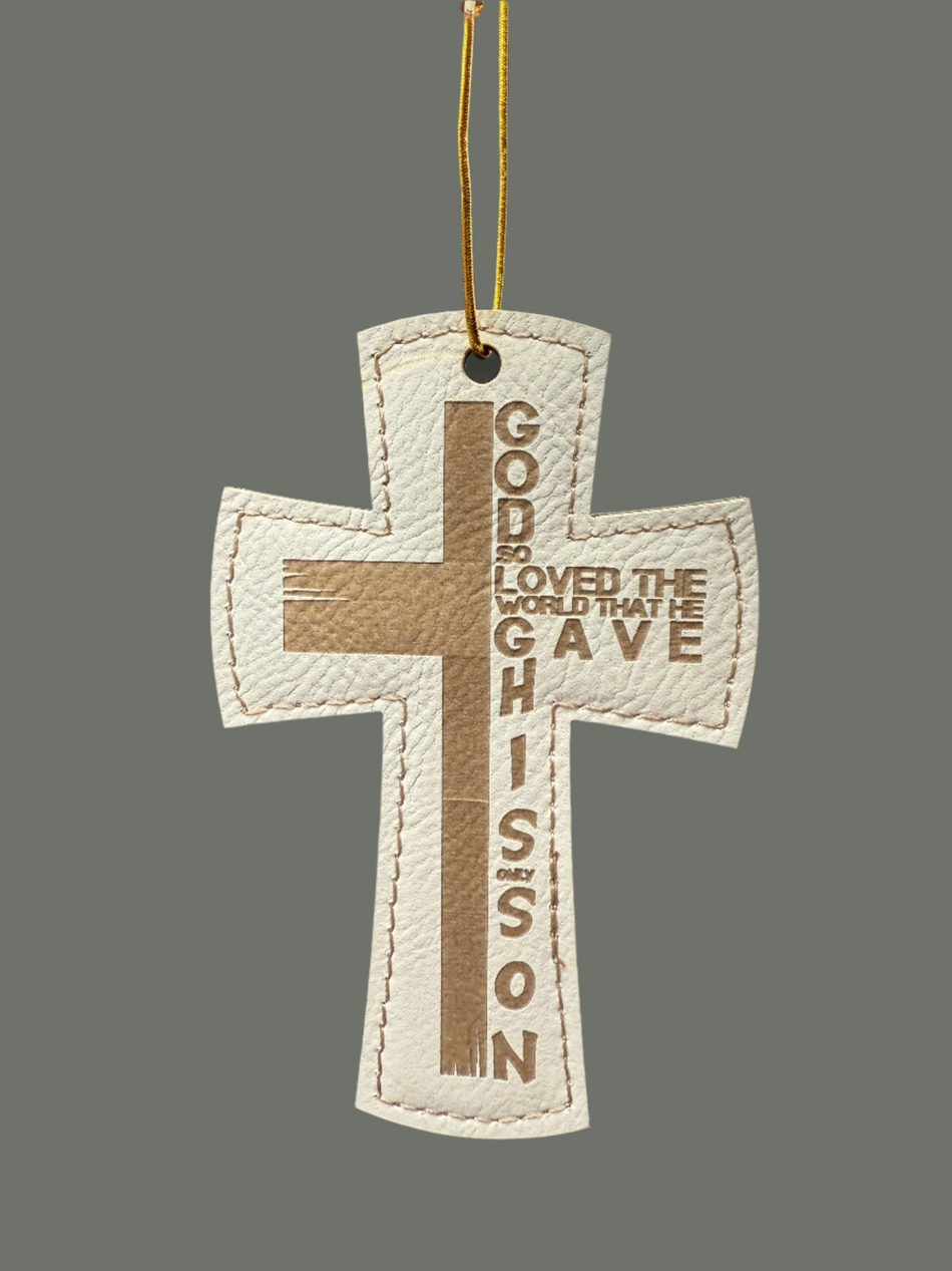 White Cross Ornament