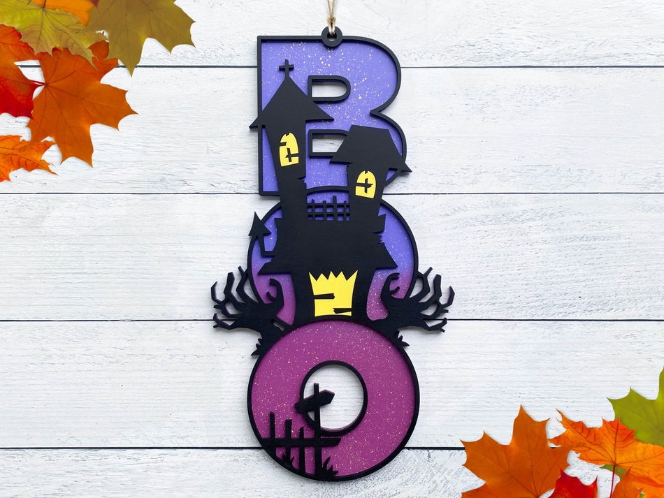 BOO! Haunted House Door Sign