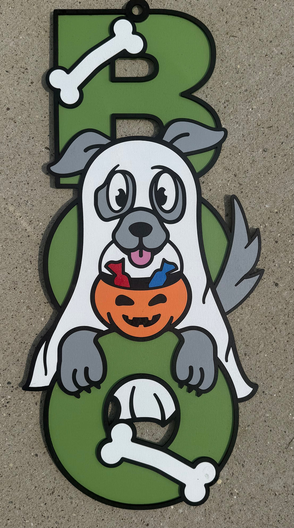 BOO! Trick-or-Treat Pup Halloween Door Sign