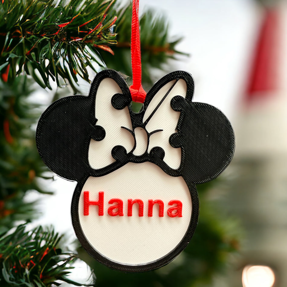Bow-tiful Minnie Ornament - Personalized Name