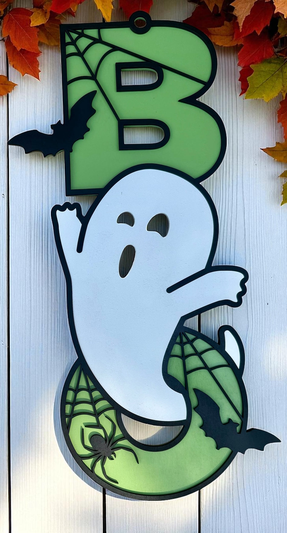BOO! Spooky Ghost Door Sign