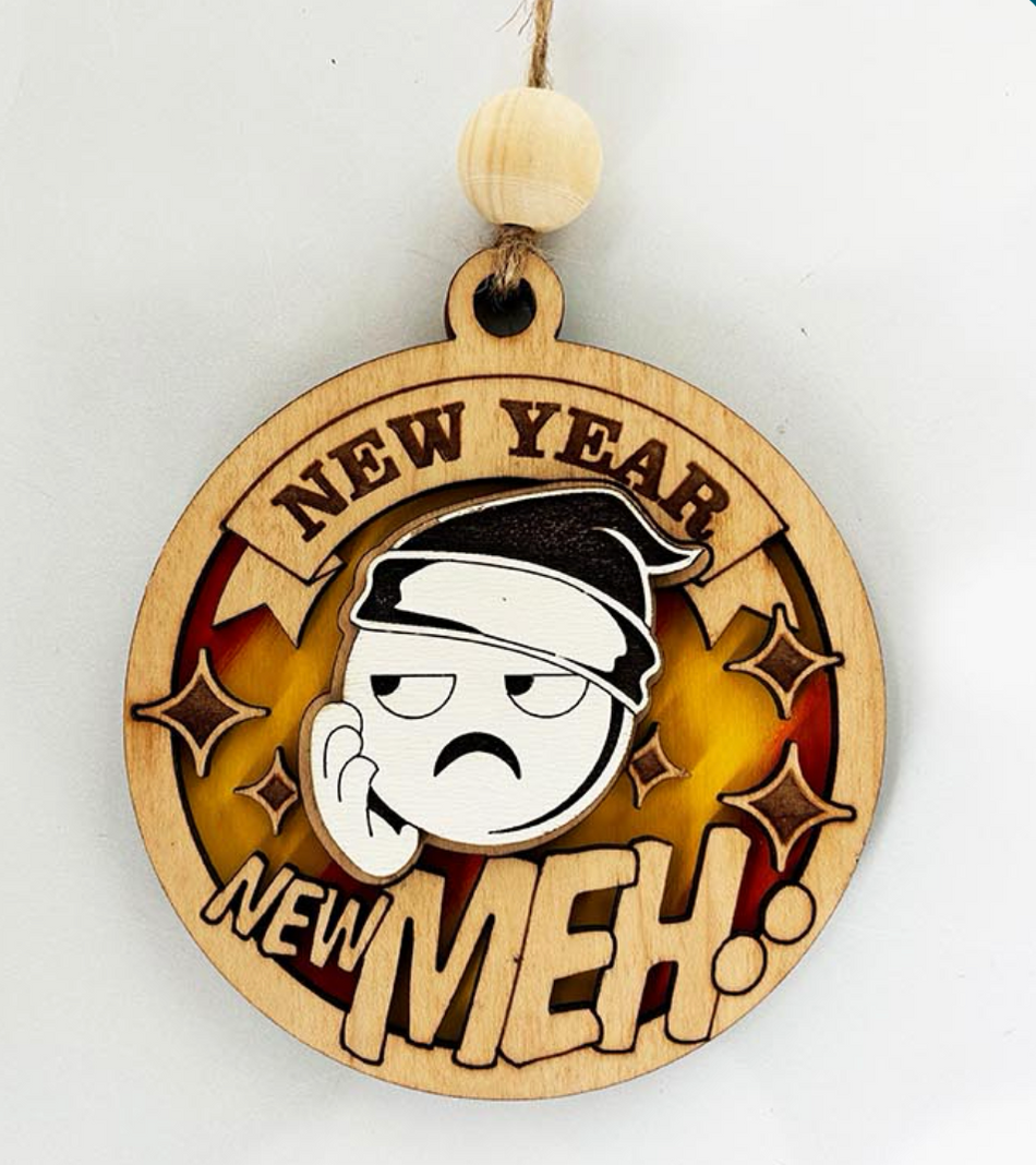 🎄 Funny & Sarcastic Christmas Ornaments – Layered Wood Holiday Decor