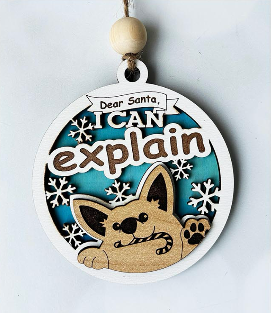 Cute & Pet-Themed Christmas Ornaments – Layered Wood Holiday Decor