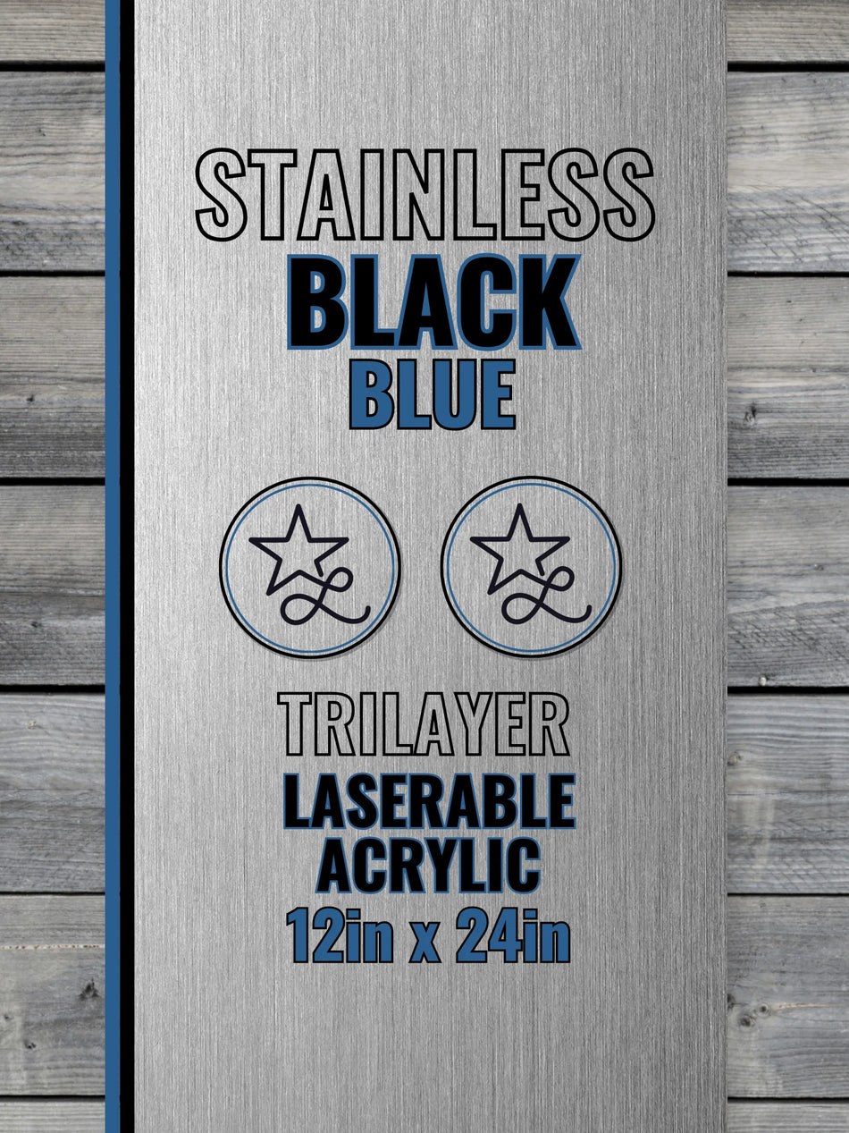 Stainless Black Blue Acrylic