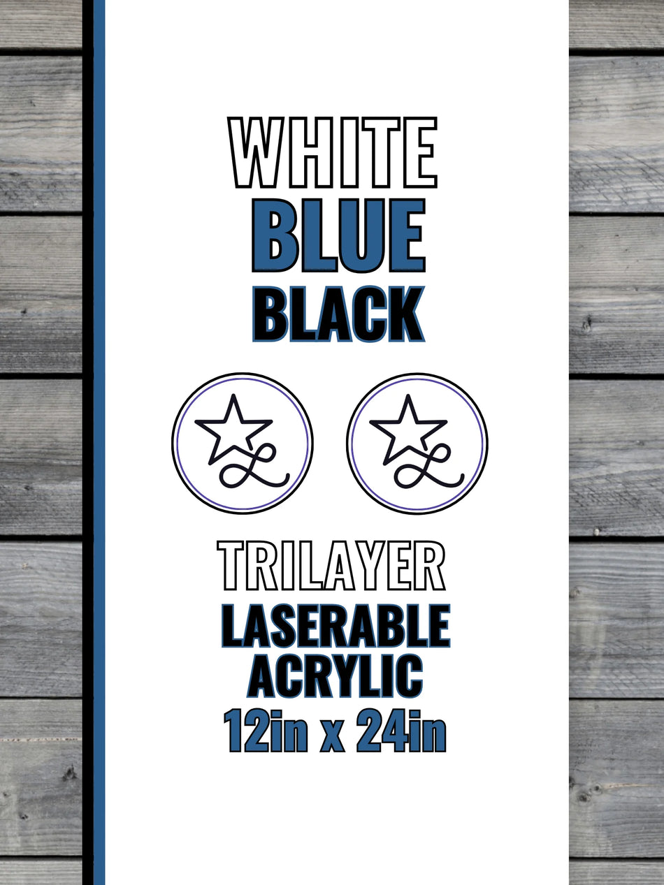 White Blue Black Acrylic