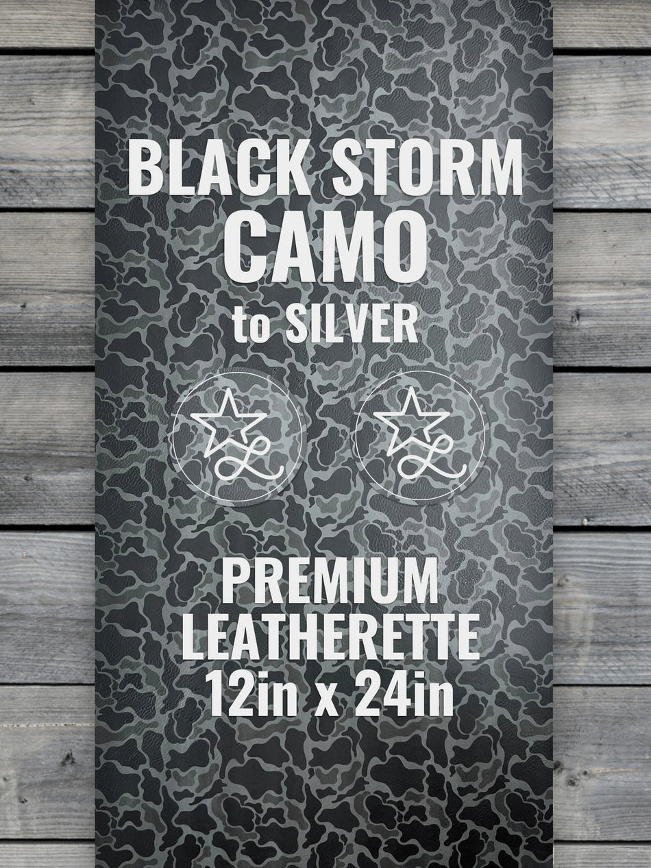 Black Storm Camo / Black  Leatherette