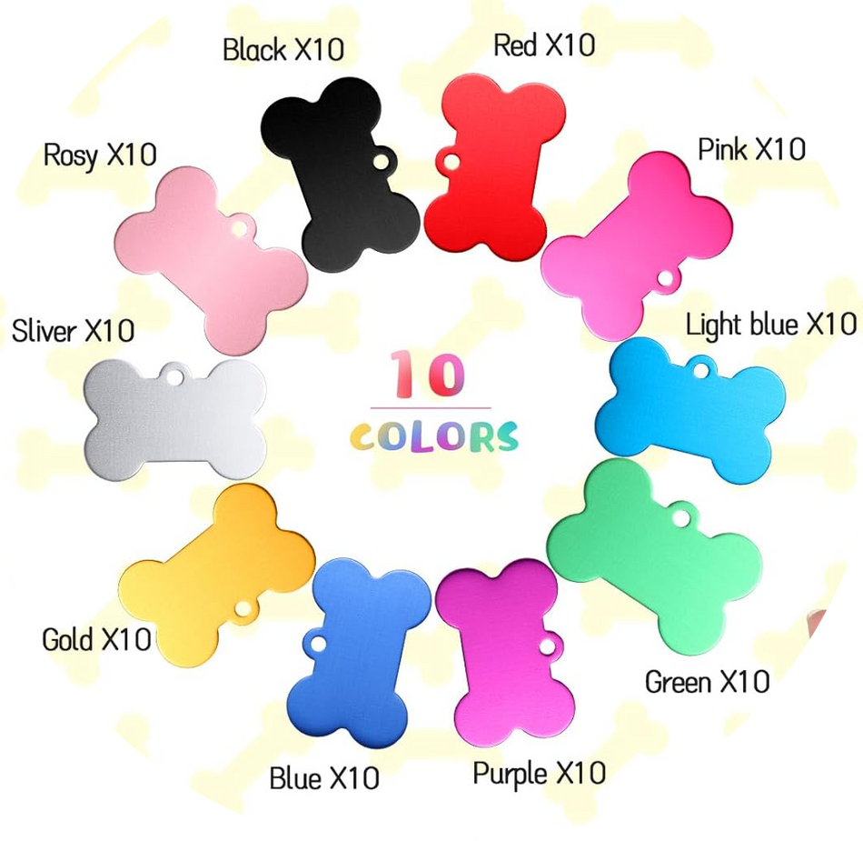 Aluminum Bone Shape Name Tag