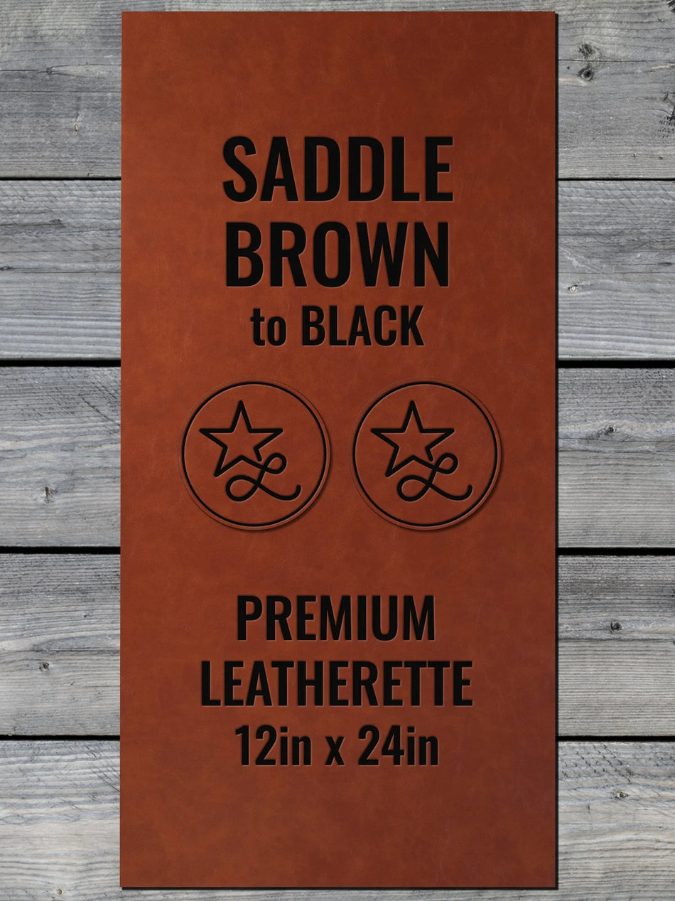 Saddle Brown / Black  Leatherette