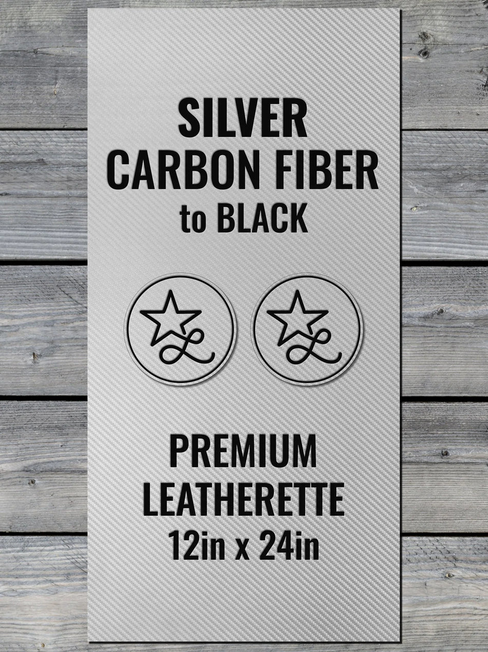 Silver Carbon Fiber / Black  Leatherette